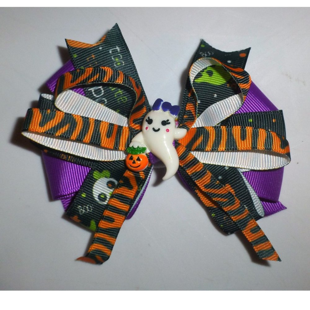 Halloween Ghost Girls 5-Inch Hair Bow Clip